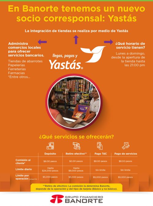 Banorte y YaSt&aacute;s llegan a tu tiendita de la esquina